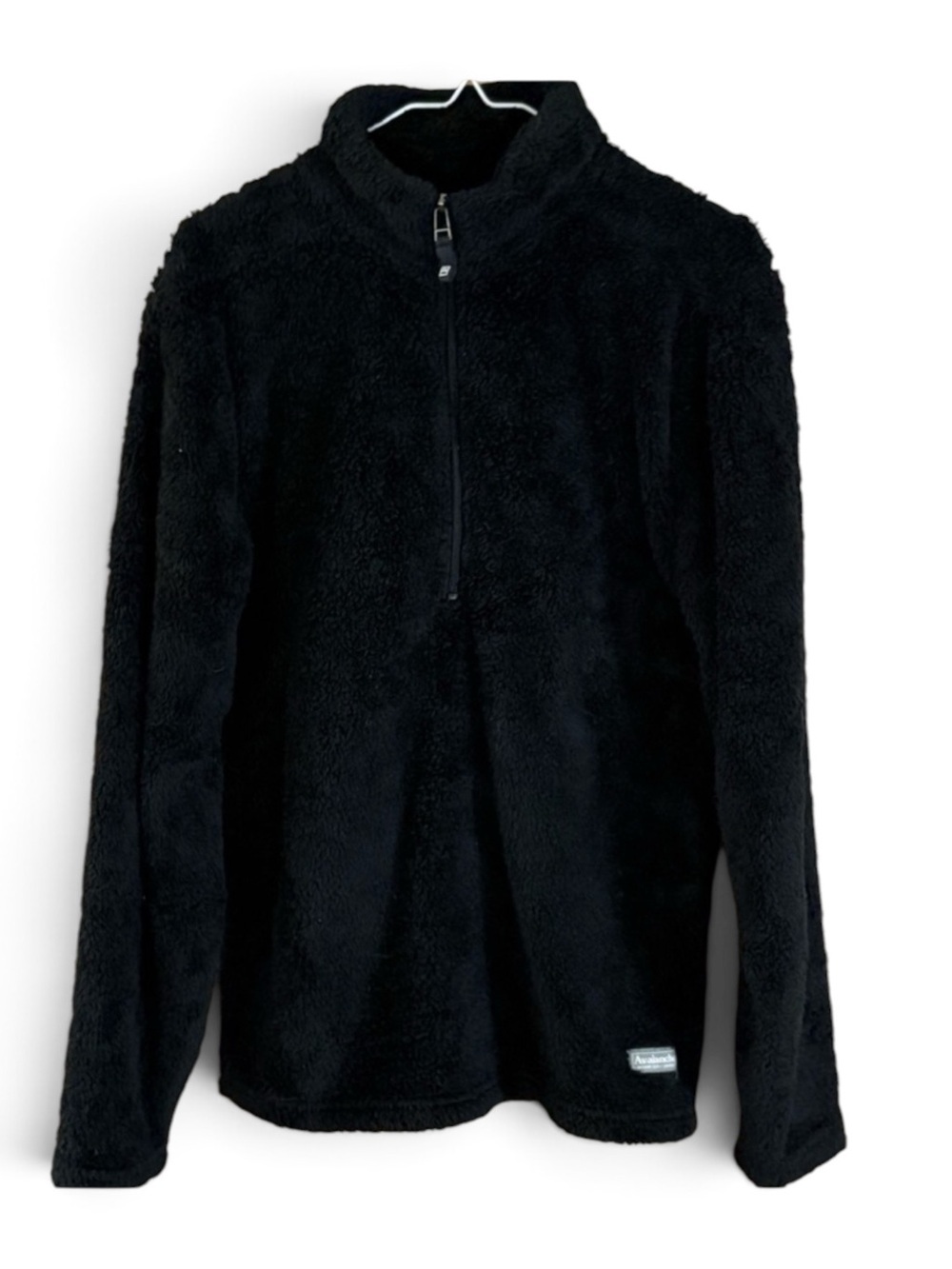 Avalanche Deep Black Sherpa Fleece Pullover 1/4 Zip Jacket
